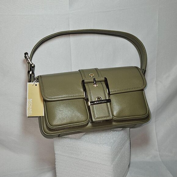 Michael Kors Leather Shoulder Bag – Olive/Khaki(Safari Green),Gold Hardware, NWT - Picture 1 of 8